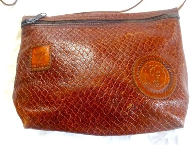 Carlos Falchi The Buffalo Beautiful Brown leather Snakeskin Vintage Crossbody