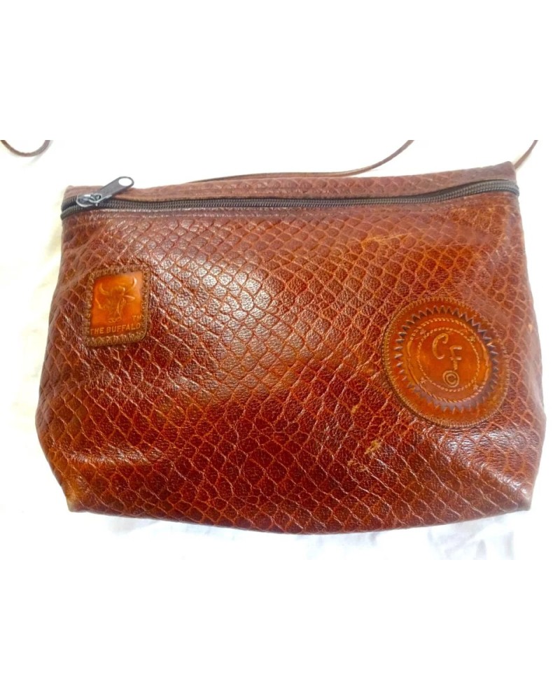Carlos Falchi The Buffalo Beautiful Brown leather Snakeskin Vintage Crossbody