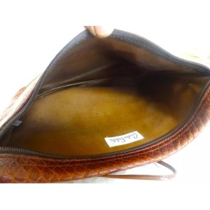Carlos Falchi The Buffalo Beautiful Brown leather Snakeskin Vintage Crossbody