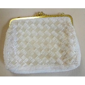 Walborg WHITE Beaded Evening Cocktail RETRO Clutch Bag EXQUISITE