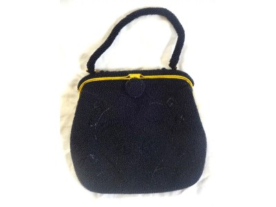 Italian Beaded Evening Bag Clutch Purse, Vintage Japanese Caviar beads