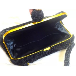 Italian Beaded Evening Bag Clutch Purse, Vintage Japanese Caviar beads