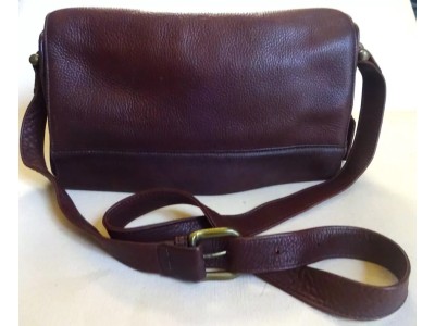 Sabina New York Genuine Saddle Leather Crossbody Bag Satchel